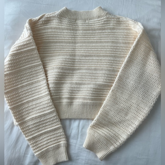 Cream Knit Sweater - Scoop Neck - Picture 2 of 6